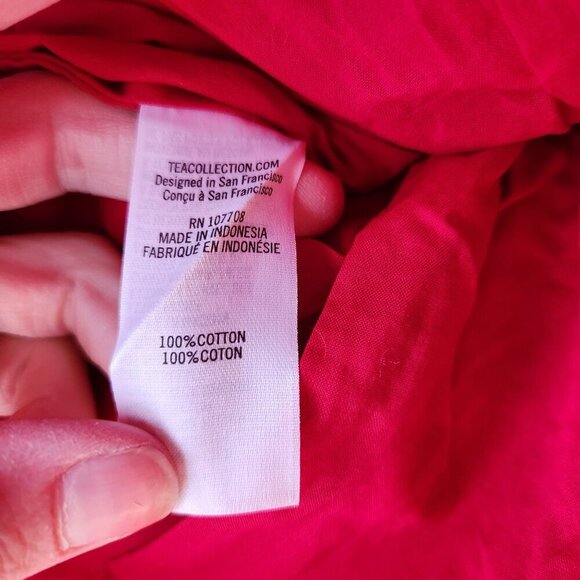 Tea Collection Red Cotton Dress Floral Emboirderey w/ Bloomers Girls 3-6 Months - Picture 6 of 12